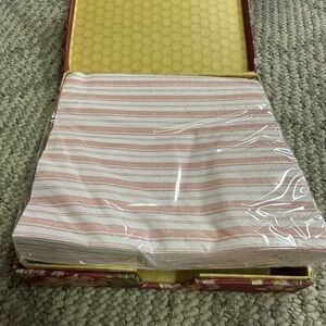 Red and White Striped Napkins holiday with holder